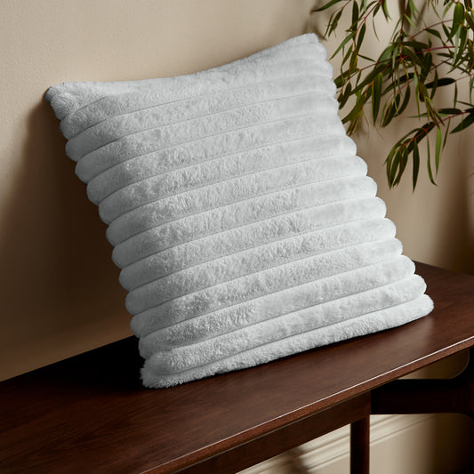 Catherine Lansfield Cosy Ribbed Filled Cushion - Grey