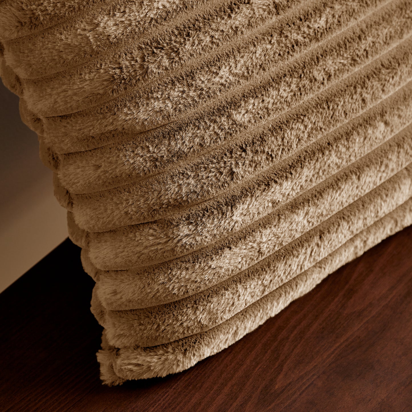 Catherine Lansfield Cosy Ribbed Filled Cushion - Natural