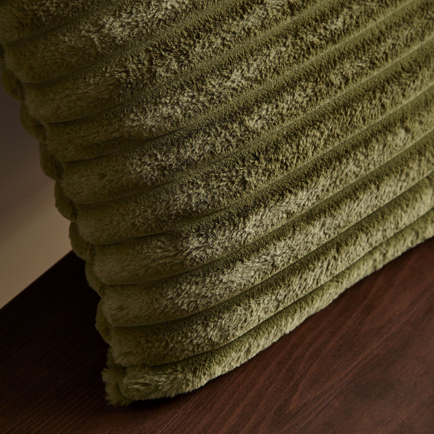 Catherine Lansfield Cosy Ribbed Filled Cushion - Olive