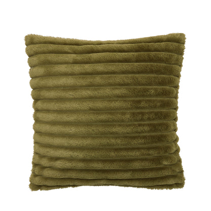 Catherine Lansfield Cosy Ribbed Filled Cushion - Olive