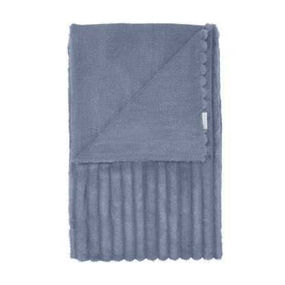 Catherine Lansfield Cosy Ribbed Throw - Blue