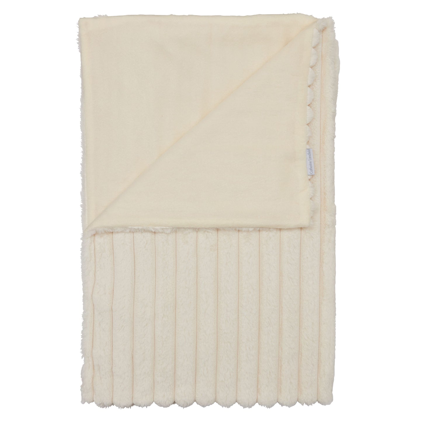Catherine Lansfield Cosy Ribbed Throw - Cream