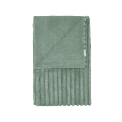 Catherine Lansfield Cosy Ribbed Throw - Green