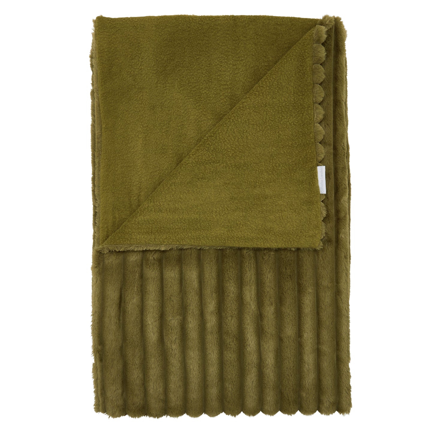 Catherine Lansfield Cosy Ribbed Throw - Olive