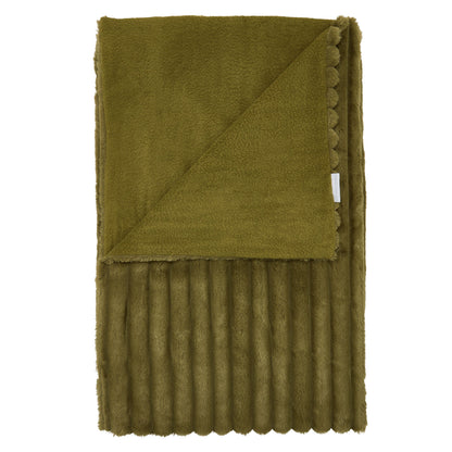 Catherine Lansfield Cosy Ribbed Throw - Olive