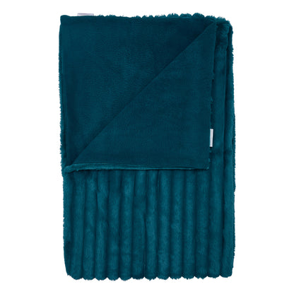 Catherine Lansfield Cosy Ribbed Throw - Teal