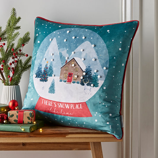Catherine Lansfield Snow Place Like Home Filled Cushion