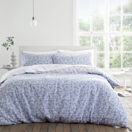 Bianca Shadow Leaves Duvet Cover Set - Blue