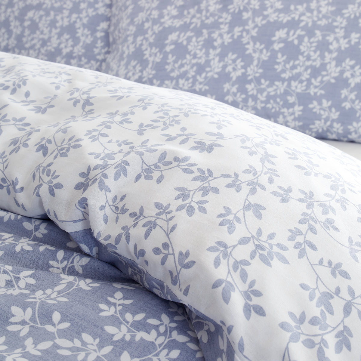 Bianca Shadow Leaves Duvet Cover Set - Blue