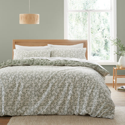 Bianca Shadow Leaves Duvet Cover Set - Green