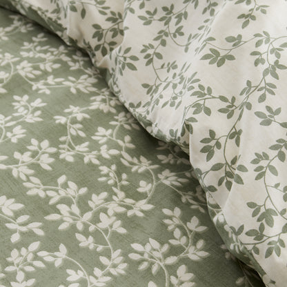 Bianca Shadow Leaves Duvet Cover Set - Green