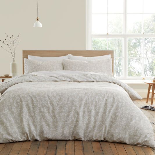 Bianca Shadow Leaves Duvet Cover Set - Natural