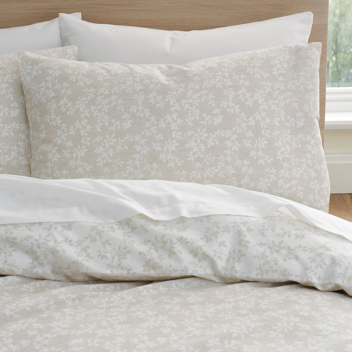 Bianca Shadow Leaves Duvet Cover Set - Natural