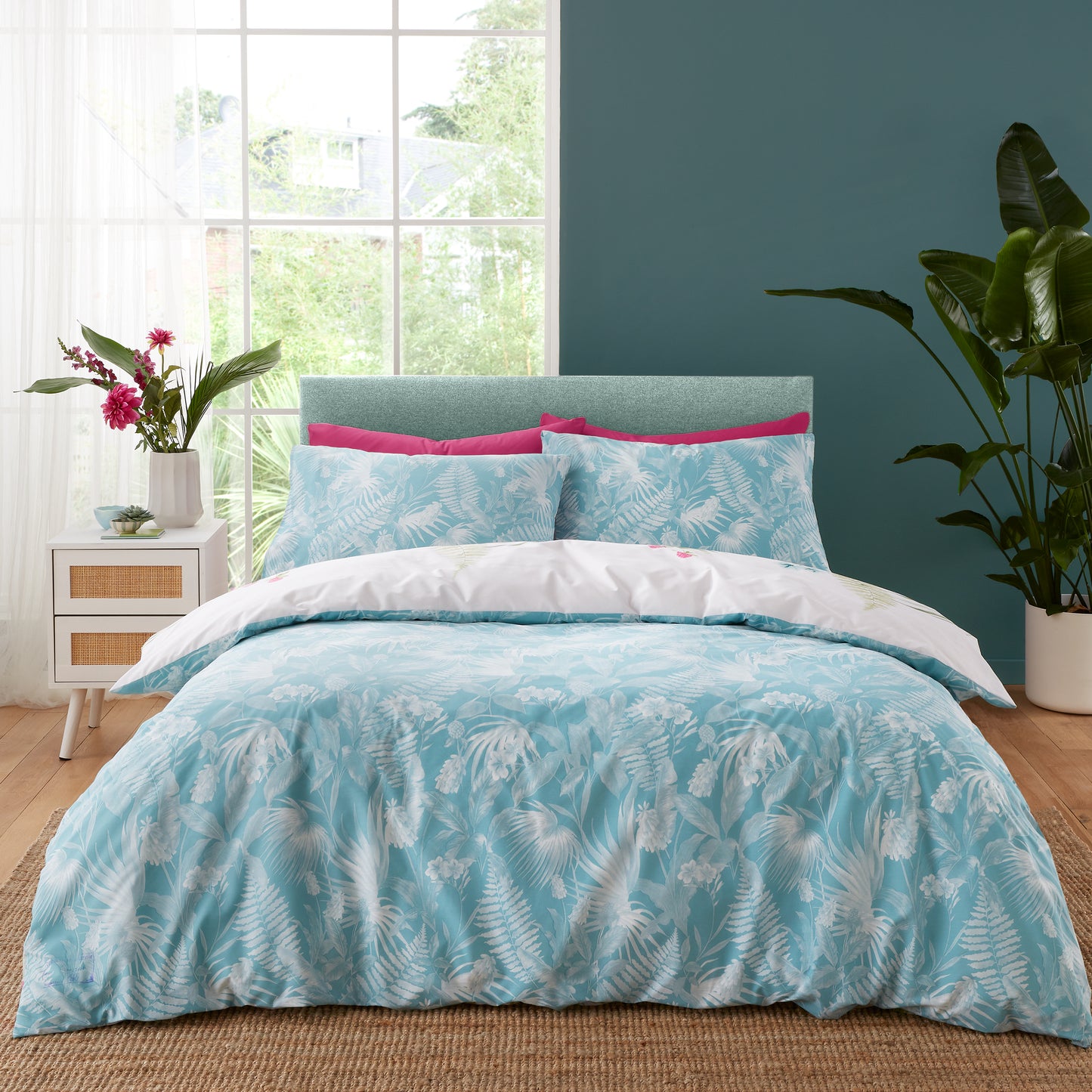 Catherine Lansfield Aruba Tropical Floral Duvet Cover Set