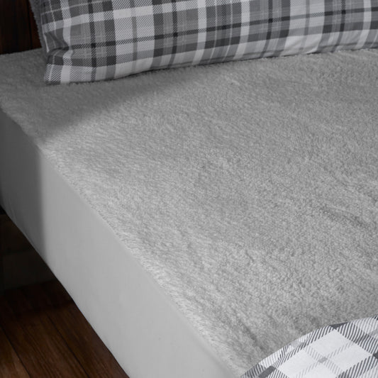 Catherine Lansfield Cosy Sherpa Fitted Under Blanket - Grey