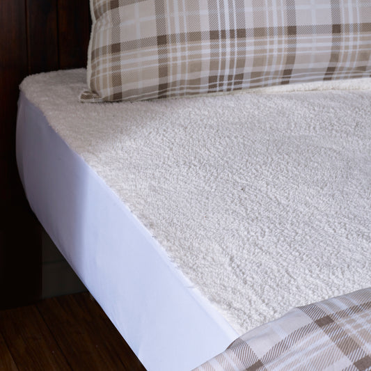 Catherine Lansfield Cosy Sherpa Fitted Under Blanket - Cream