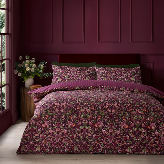 Catherine Lansfield Richmond Duvet Cover Set - Plum