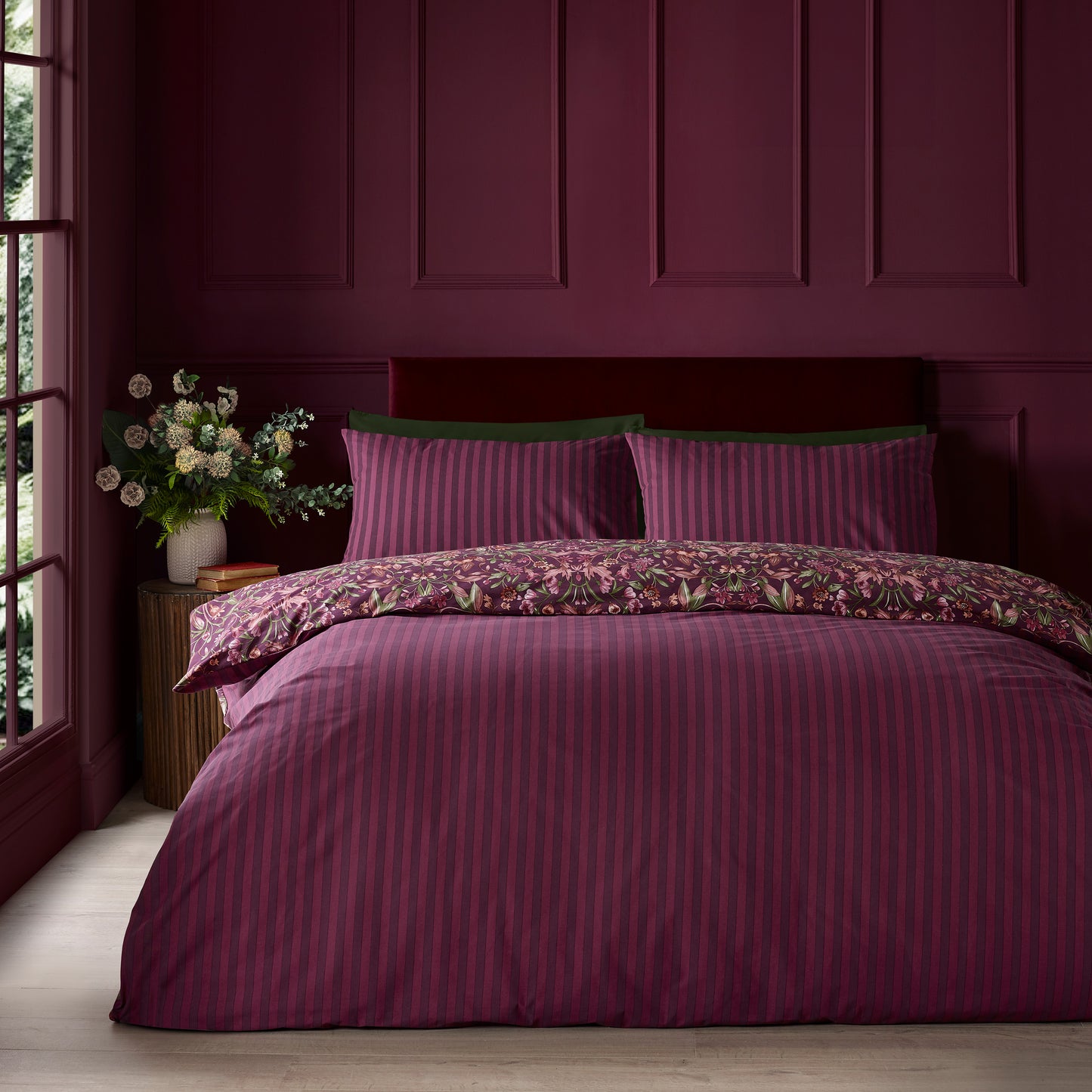Catherine Lansfield Richmond Duvet Cover Set - Plum