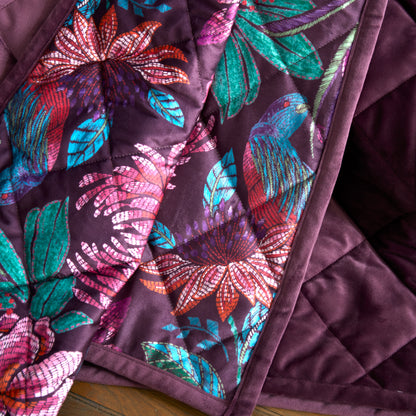 Bridgerton Kate Floral Bedspread - Plum