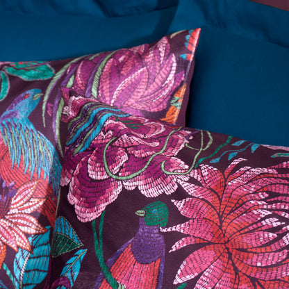 Bridgerton Kate Floral Duvet Cover Set - Plum