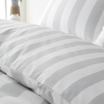 Catherine Lansfield Cove Stripe Duvet Cover Set - Silver