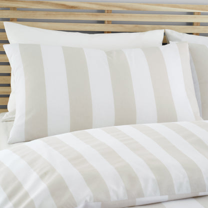 Catherine Lansfield Cove Stripe Duvet Cover Set - Natural