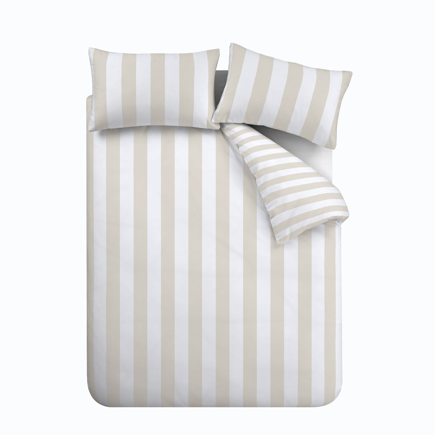 Catherine Lansfield Cove Stripe Duvet Cover Set - Natural