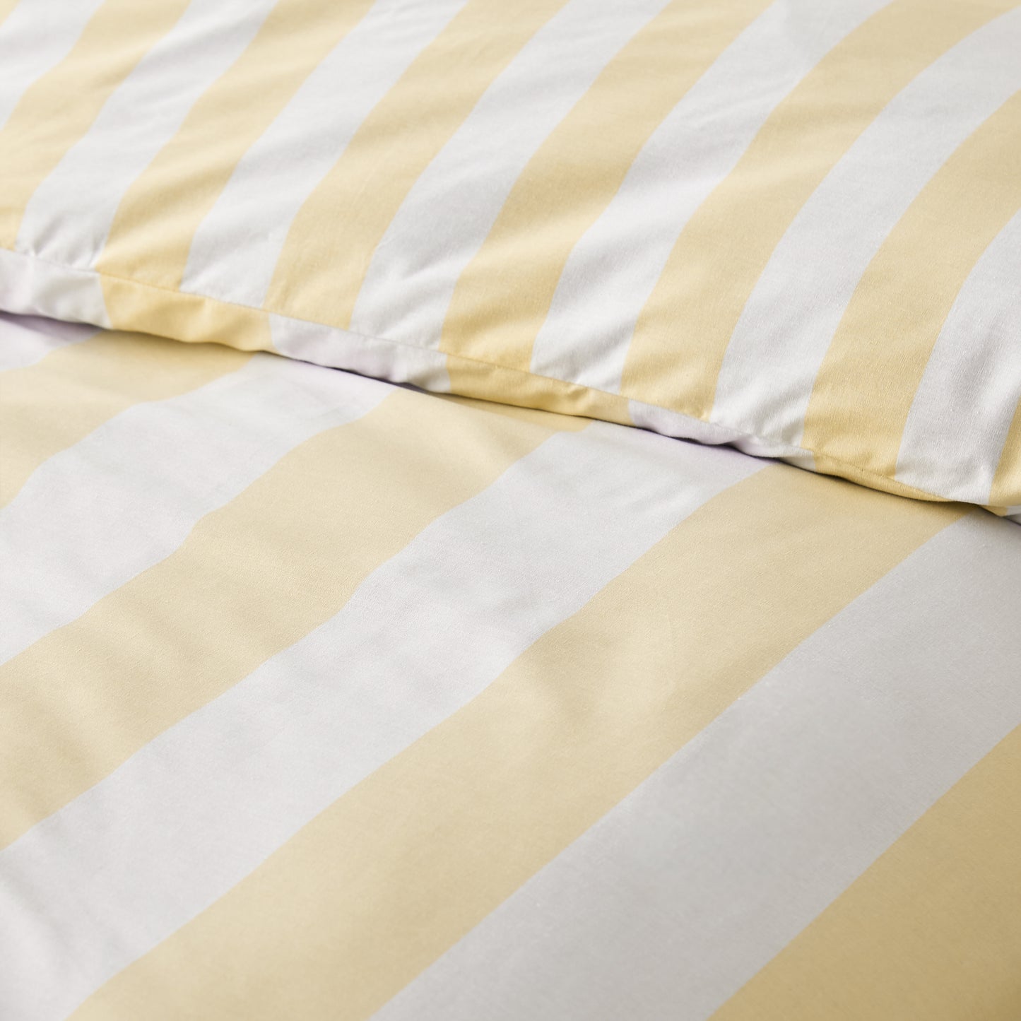 Catherine Lansfield Cove Stripe Duvet Cover Set - Yellow
