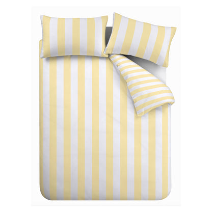 Catherine Lansfield Cove Stripe Duvet Cover Set - Yellow