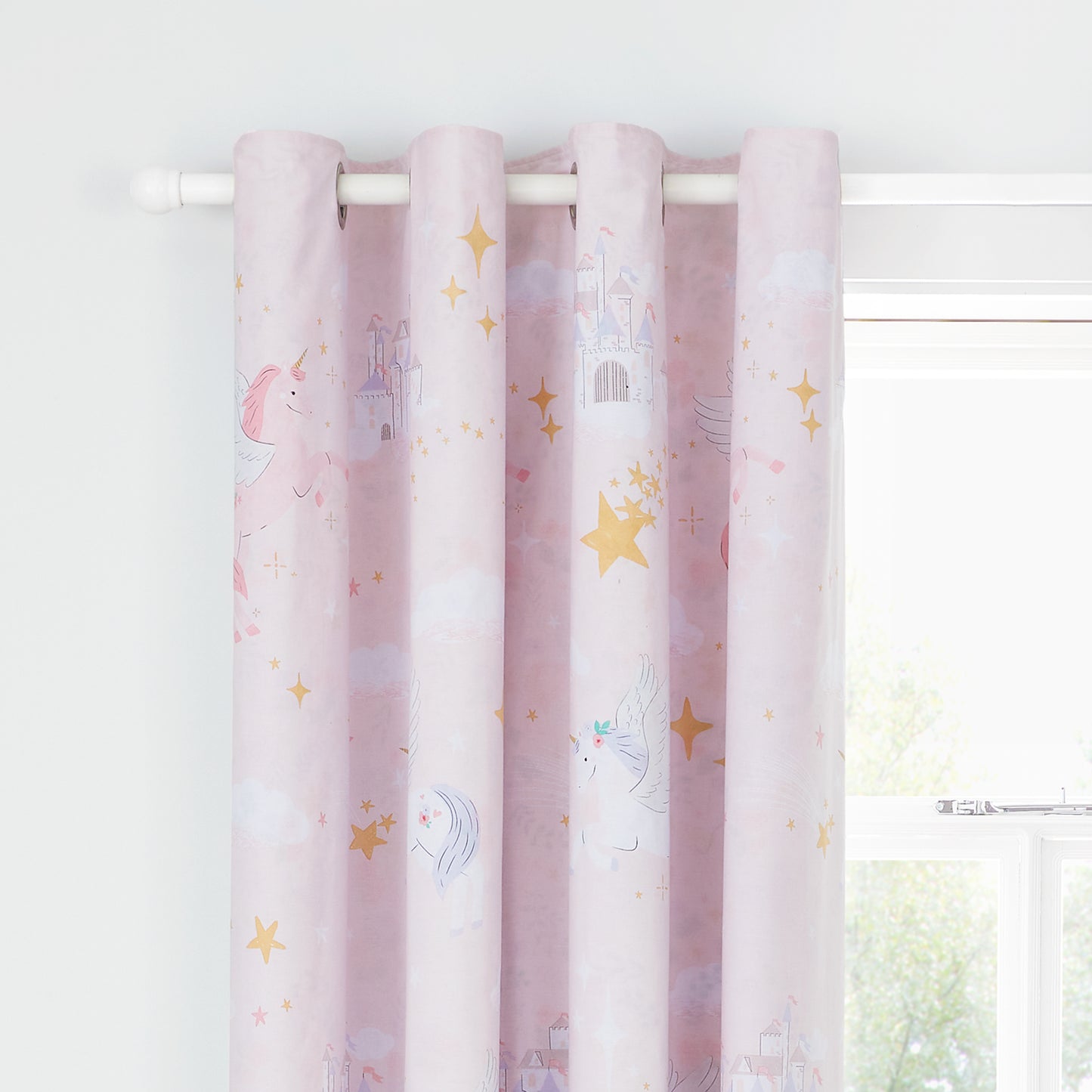 Catherine Lansfield Fairytale Unicorn Eyelet Curtains