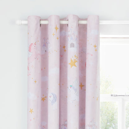 Catherine Lansfield Fairytale Unicorn Eyelet Curtains