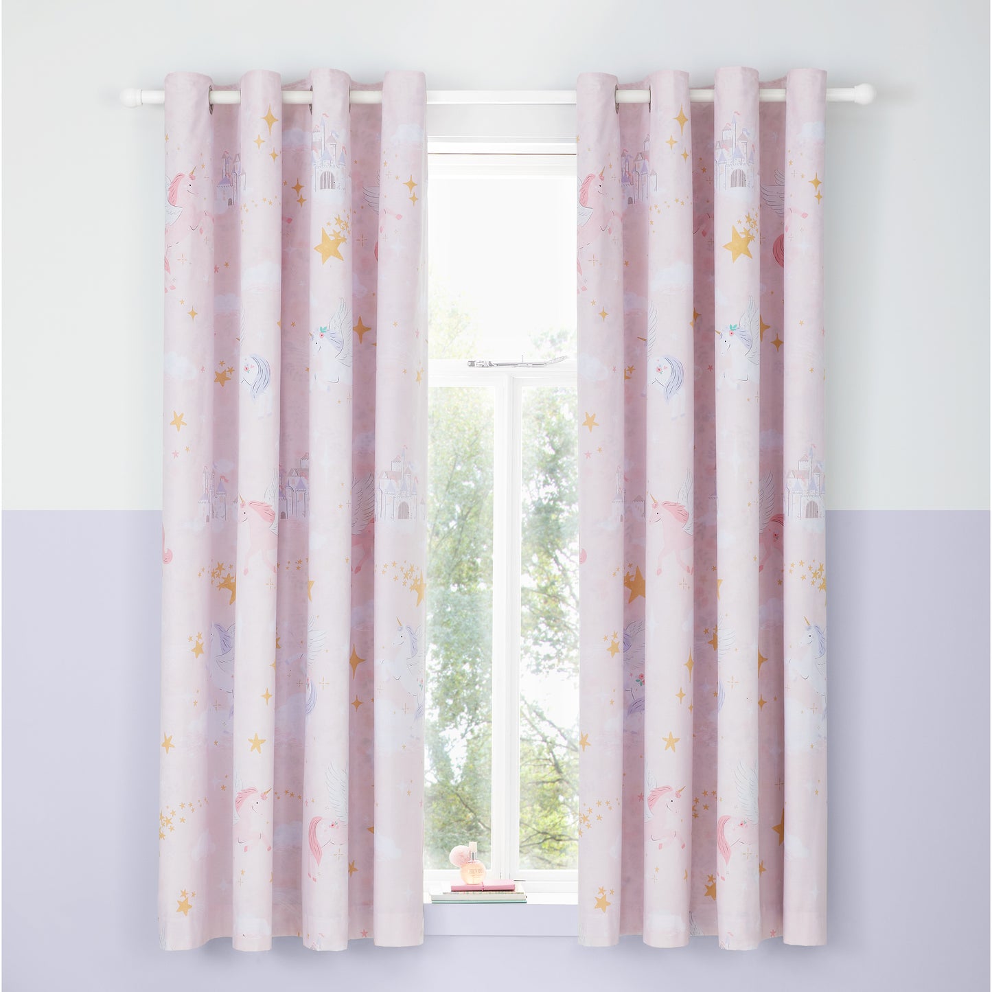 Catherine Lansfield Fairytale Unicorn Eyelet Curtains