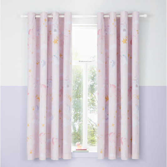 Catherine Lansfield Fairytale Unicorn Eyelet Curtains