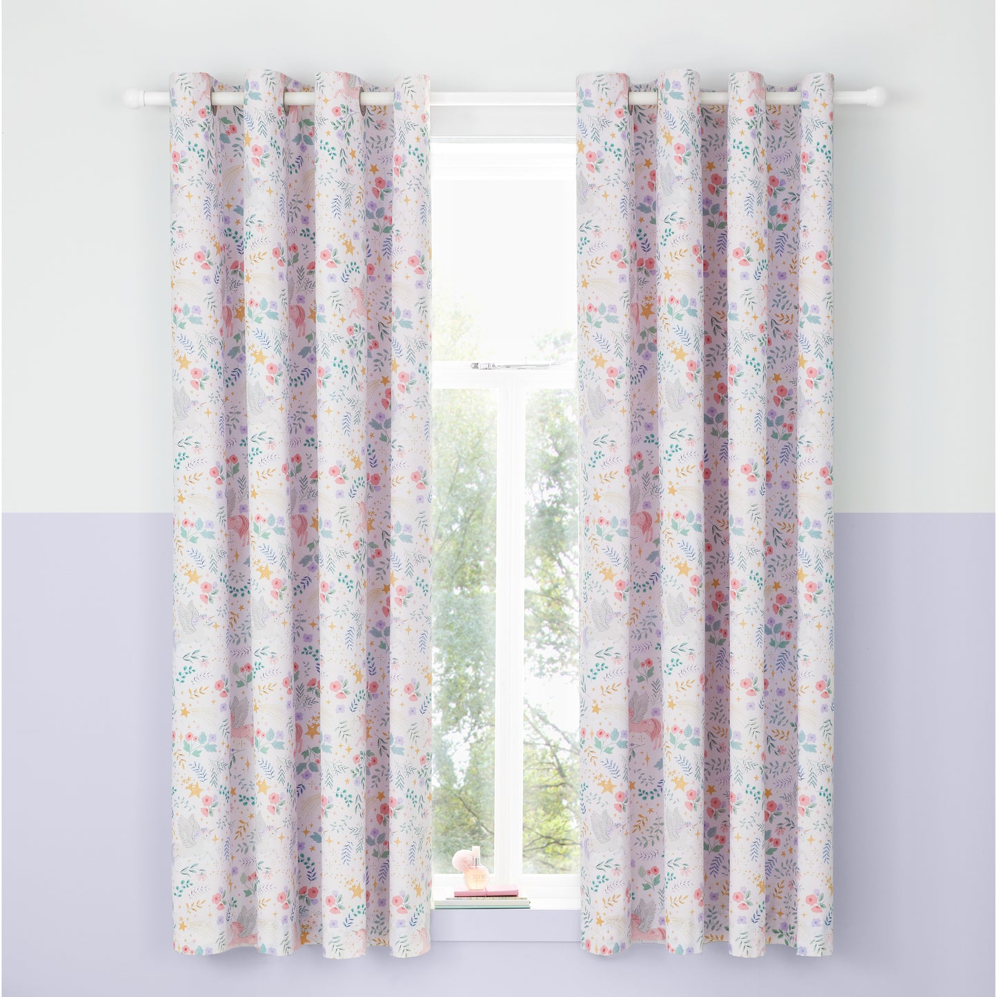 Catherine Lansfield Fairytale Unicorn Eyelet Curtains