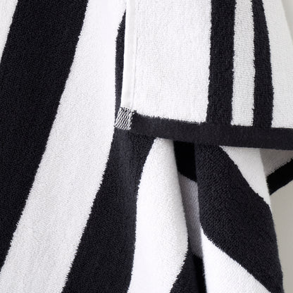 Bianca Reversible Stripe Jacquard Bath Towels - Black