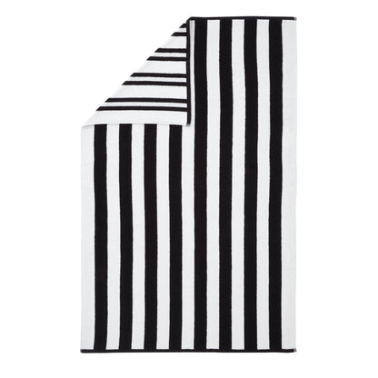 Bianca Reversible Stripe Jacquard Bath Towels - Black