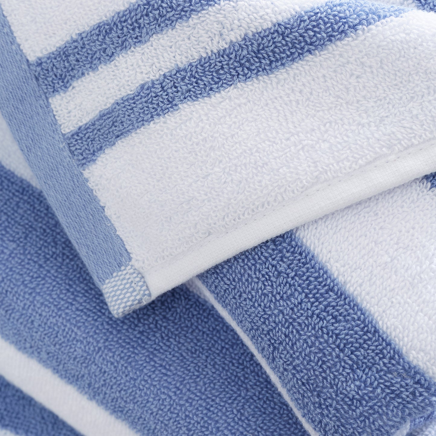 Bianca Reversible Stripe Jacquard Bath Towels - Blue