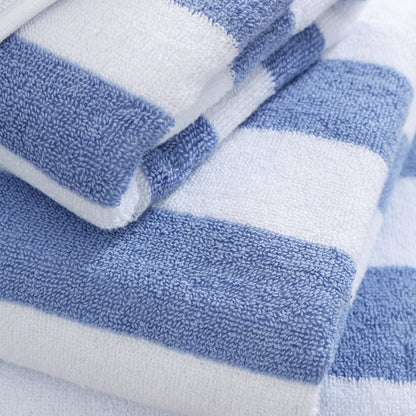 Bianca Reversible Stripe Jacquard Bath Towels - Blue