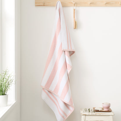 Bianca Reversible Stripe Jacquard Bath Towels - Blush