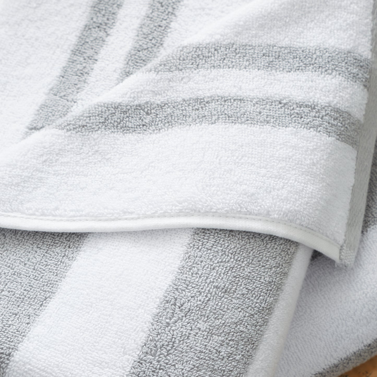 Bianca Reversible Stripe Jacquard Bath Towels - Grey