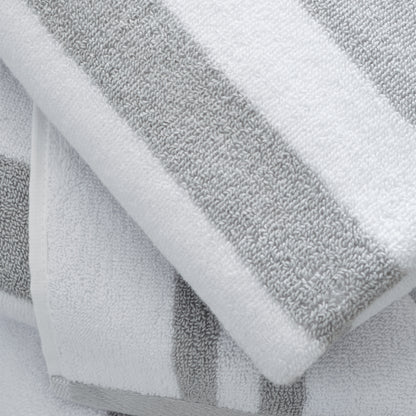 Bianca Reversible Stripe Jacquard Bath Towels - Grey