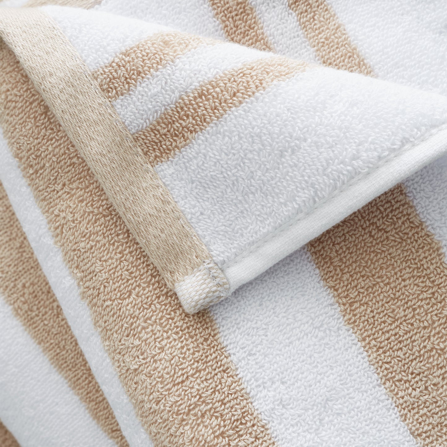 Bianca Reversible Stripe Jacquard Bath Towels - Natural