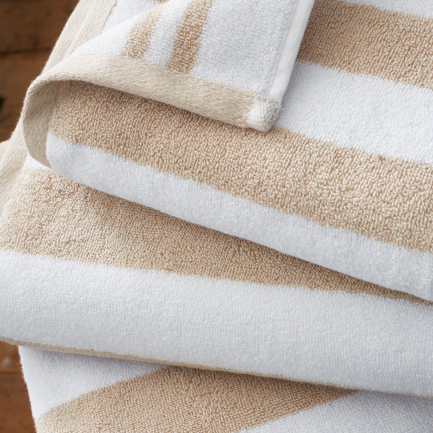 Bianca Reversible Stripe Jacquard Bath Towels - Natural