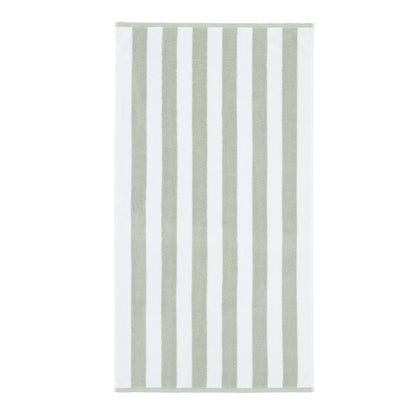 Bianca Reversible Stripe Jacquard Bath Towels - Sage