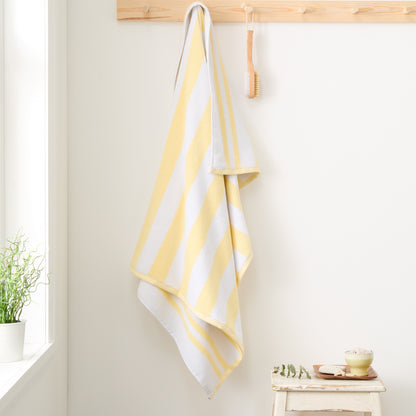 Bianca Reversible Stripe Jacquard Bath Towels - Yellow