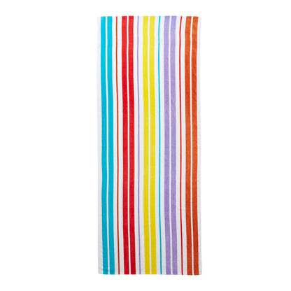 Catherine Lansfield Rainbow Stripe Lounger Beach Towel