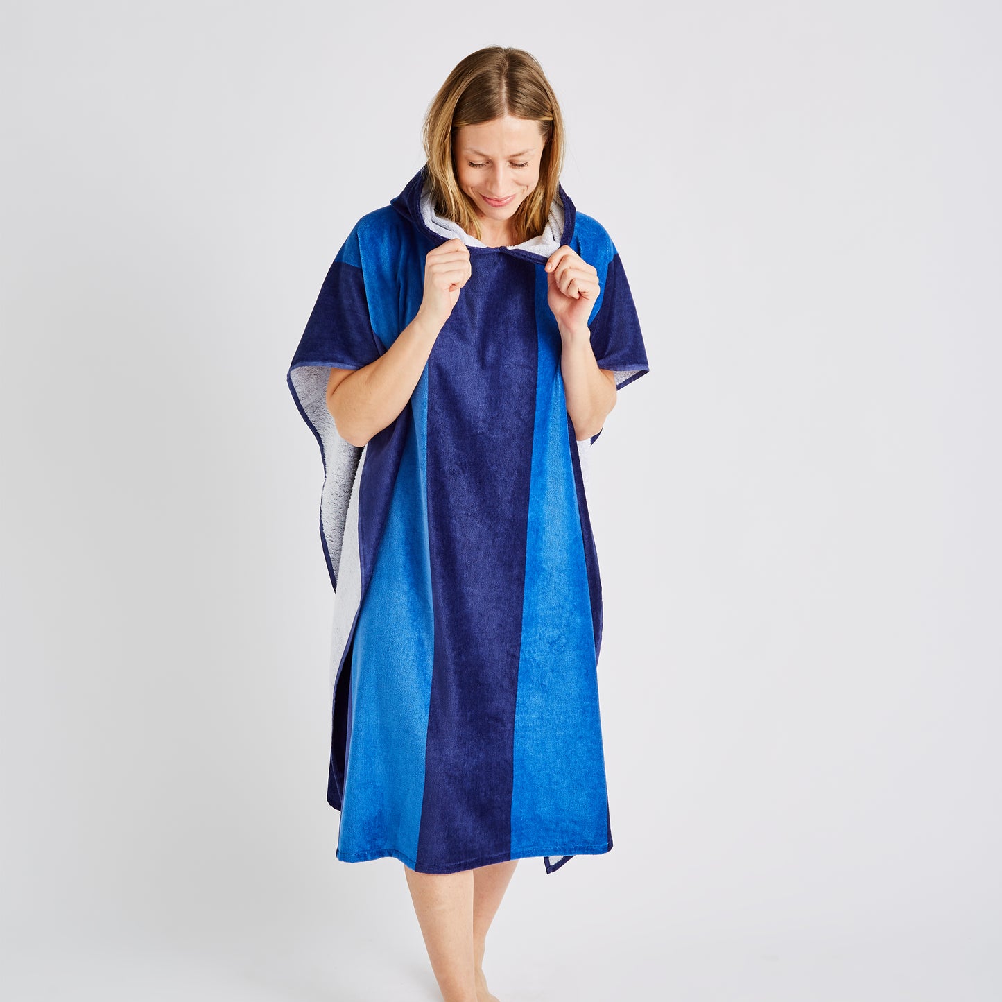 Catherine Lansfield Stripe Hooded Poncho Towel