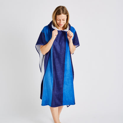 Catherine Lansfield Stripe Hooded Poncho Towel