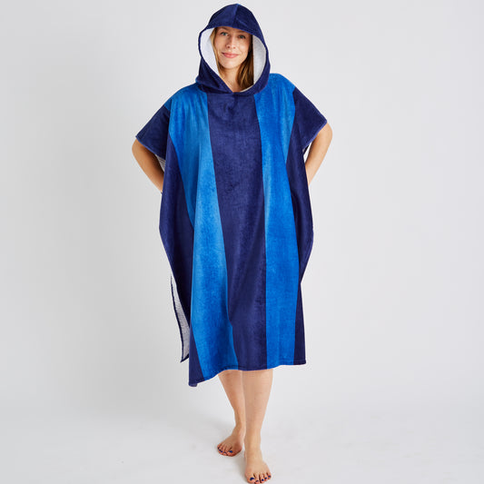 Catherine Lansfield Stripe Hooded Poncho Towel