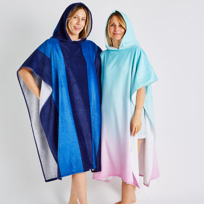 Catherine Lansfield Stripe Hooded Poncho Towel